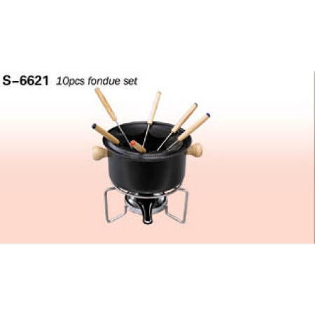 COOKWARE, NON-STICK CARBON STEEL 10PCS FONDUE SET (Посуда, антипригарная СТАЛИ 10PCS НАБОР ФОНДЮ)