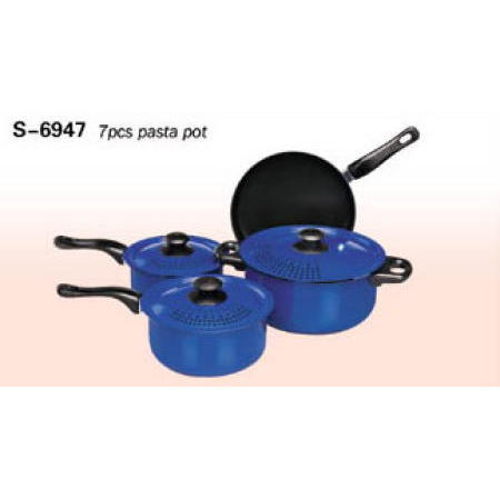 COOKWARE, NON STICK CARBON STEEL 7PCS PASTA POT (Посуда, NON STICK СТАЛИ 7pcs PASTA POT)