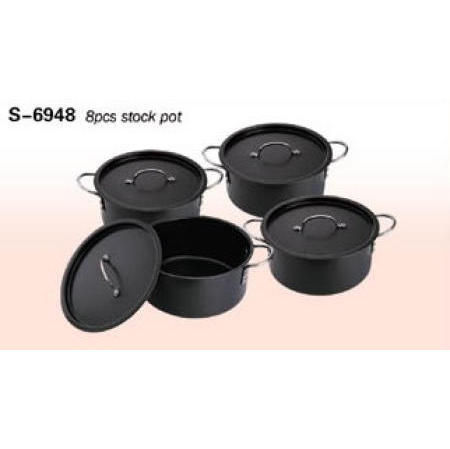 COOKWARE, NON STICK CARBON STEEL 8PCS STOCK POT (Посуда, NON STICK СТАЛИ 8шт Stock Pot)