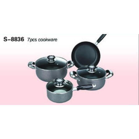 COOKWARE, ALUMINUM 7PCS COOKWARE SET (Batterie de cuisine, ALUMINIUM 7pcs Batterie de cuisine)