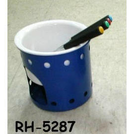 CERAMIC CHOCOLATE FONDUE SET (CERAMIC Schokolade Fondue-Set)