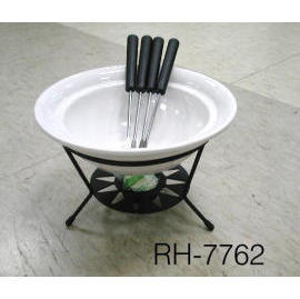 CERAMIC CHOCOLATE FONDUE SET (CERAMIC Schokolade Fondue-Set)