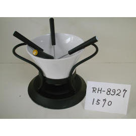 CERAMIC CHOCOLATE FONDUE SET (CERAMIC Schokolade Fondue-Set)