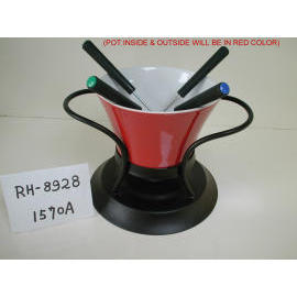 CERAMIC CHOCOLATE FONDUE SET (CERAMIC Schokolade Fondue-Set)