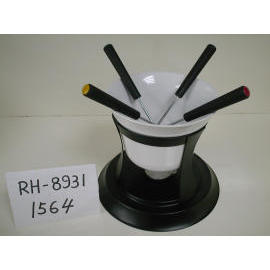 CERAMIC CHOCOLATE FONDUE SET (CERAMIC Schokolade Fondue-Set)
