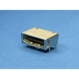 HDMI Receptacle A Type Connector, SMT, No Lock (Сосуд HDMI коннектор, SMT, отсутствие блокировки)