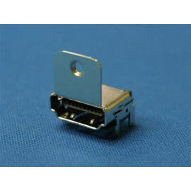 HDMI Female A Type Connector, SMT, Flange, w/ Keyhole (HDMI женский тип соединителя, SMT, фланцев, W / Keyhole)
