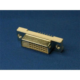 DVI 24P Female 180 Degree Connector, Solder Board Lock (DVI 24P женская 180 градусов разъем, припой совета Lock)