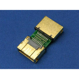 HDMI Female to HDMI Female Adapter Connector, No Lock, with PCB Solder (HDMI femelle vers HDMI adaptateur femelle Connecteur, sans verrouillage, avec PC)