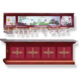 WOOD BAR`S COUNTER & CUP CABINET (WOOD BAR`S COUNTER & CUP CABINET)