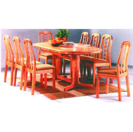 Wood dining chair and table (Wood dining chair and table)