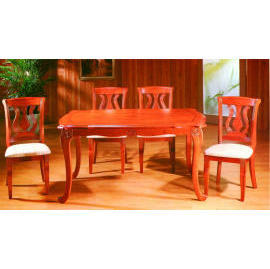 Wood dining chair and table (Wood dining chair and table)