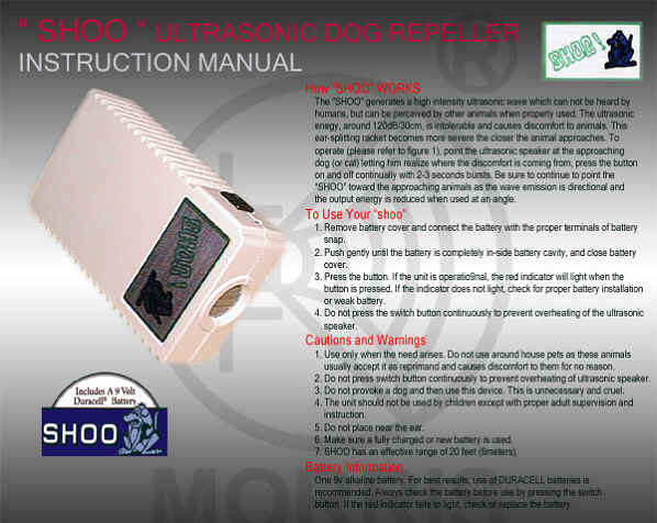 ULTRASONIC DOG REPELLER (ULTRASONIC DOG REPOUSSE)