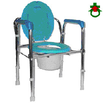 CHROM STEEL PLATED COMMODE, COMMODE CHAIR