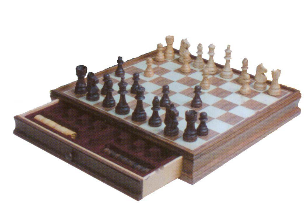 2-in-1 wooden chess set (2-in-1 jeu d`échecs en bois)