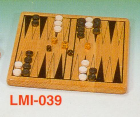 wooden backgammon set (en bois, jeu de backgammon)