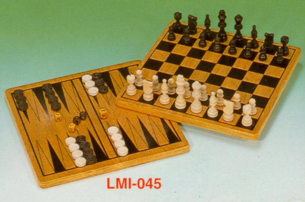 2-in-1 wooden chess/backgammon set (2-в  деревянная шахматная / нарды набор)