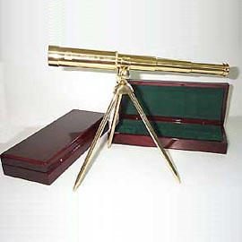 TELESCOPE IN MAHOGANY WOOD BOX (TELESCOPE IN MAHOGANY WOOD BOX)