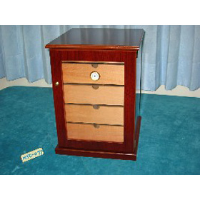 CHERRY COLOR SIX DRAWERS CABINET CIGAR HUMIDOR