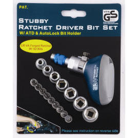17 Pcs Stubby Ratchet Driver Bit Set w/ ATD & AutoLock Bit Holder (17 Stk. Stubby Ratchet Driver Bit Set w / ATD & AutoLock Bit-Halter)