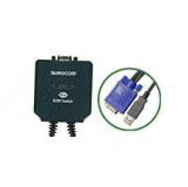 2 Port USB1.1 Mini KVM Switch (PS/2 Console) with 2*6 feet KVM Cables