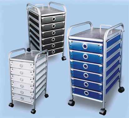 CHEST DRAWER TROLLEY W/4 WHEELS & 6 DRAWERS (Tiroirs CHARIOT W / 4 ROUES ET 6 tiroirs)