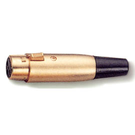 3 Pin Female Mic Gold Plated Connector (3 Pin Female Mic connecteur plaqué or)