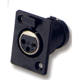 3 Pin Female Mic Chassis Mount Type Black Connector (3 Pin Female Mic montage sur châssis Type de connecteur noir)