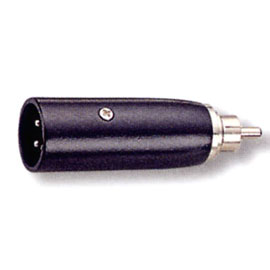 3 Pin Male Mic to RCA Plug Black Adaptor (3 Pin Male to RCA Black Mic Plug Adaptor)