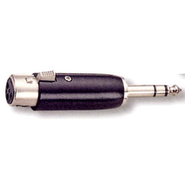 3 Pin Female Mic to 6.3ø Stereo Plug Black Adaptor (3 Pin п)