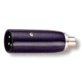 3 Pin Male Mic to RCA Jack Black Adaptor