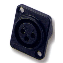 3 Pin Female Mic Right-Angled Type Black Plastic Connector (3 Pin Female Mic à angle droit en plastique noir Type de connecteur)