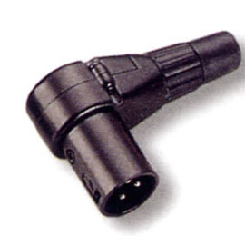 3 Pin Male Mic Right-Angled Black Connector (3 Pin Homme Mic à angle droit le connecteur noir)