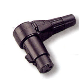 3 Pin Female Mic Right-Angled Black Connector (3 Pin Female Mic à angle droit le connecteur noir)
