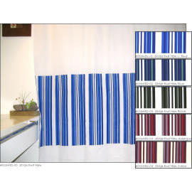 Polyester Shower Curtain - Stripe End Hem