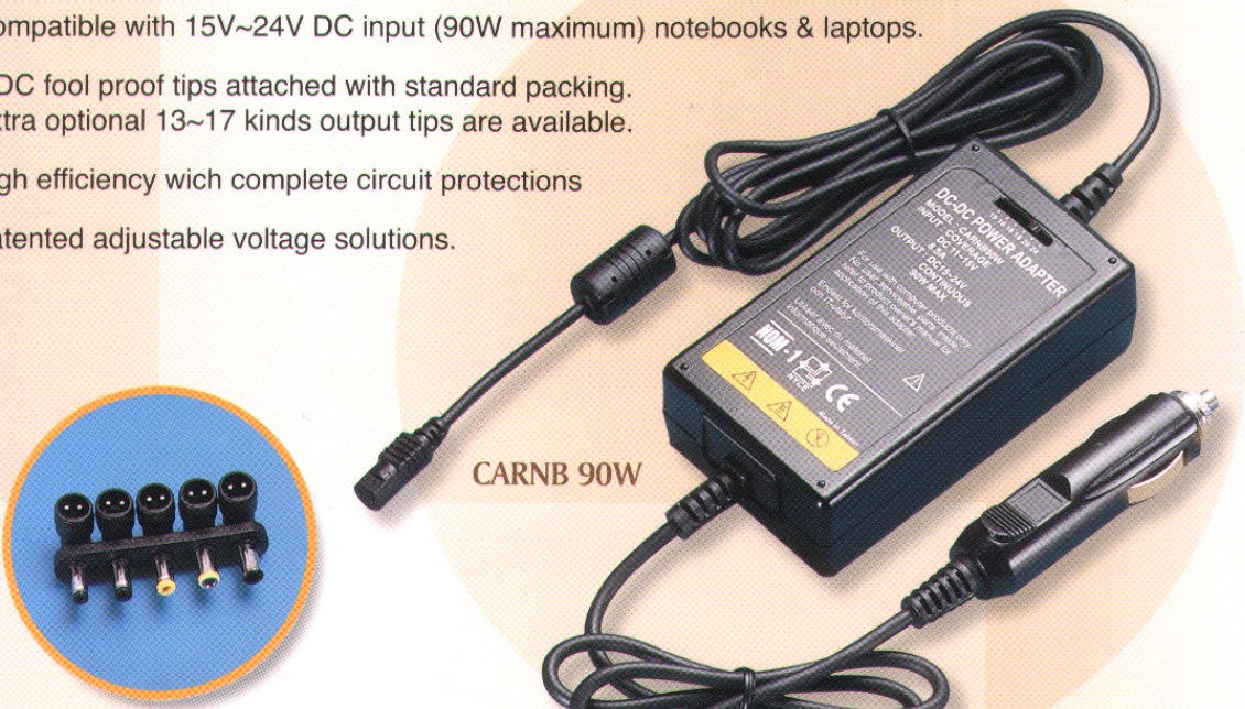 DC-DC CAR USE Power supply for Notebook & laptops (DC-DC CAR USE-Netzteil für Notebook Laptop)