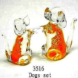 Handicraft Glass Dog Set 3516 (Кустарный стекла собака Задать 3516)