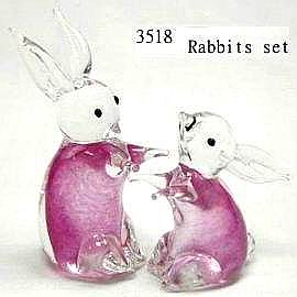 Handwerk Glas Rabbit Set 3518 (Handwerk Glas Rabbit Set 3518)