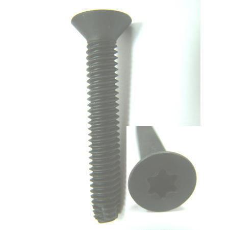 FLOOR SCREW-- 6 LOBE FLAT HEAD TAPPING SCREW BLACK ZINC PLATED