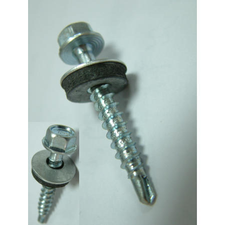 ROOFING SCREW--HWH SELF DRILLING WITH BONDED WASHER ZINC PLATED (ROOFING SCREW--HWH SELF DRILLING WITH BONDED WASHER ZINC PLATED)
