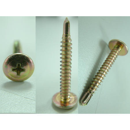 DRILLING SCREW--PHIL MODIFIED TRUSS HEAD SELF DRILLING SCREW YELLOW ZINC PLATED