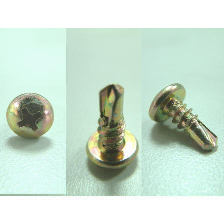 WINDOW SCREWS--PHIL PAN HEAD SELF DRILLING SCREW YELLOW ZINC PLATED (ОКНО винты - Филе с цилиндрической головкой САМОСВЕРЛЯЩИЕ ВИНТОВЫЕ желтое цинкование)