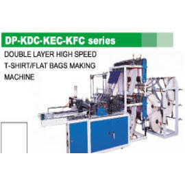 DOUBLE LAYER HIGH SPEED T-SHIRT/FLAT BAGS MAKING MACHINE (DOUBLE LAYER HIGH SPEED T-SHIRT/FLAT BAGS MAKING MACHINE)