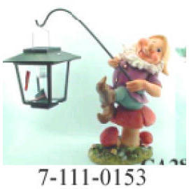 POLYRESIN GNOME W/SOLAR LIGHT (POLYRESIN GNOME W/SOLAR LIGHT)