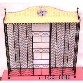 RATTAN AND IRON CD STORAGE UNIT (RATTAN AND IRON CD STORAGE UNIT)