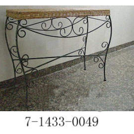 WIRE RACK & RATTAN TABLE (WIRE RACK & RATTAN TABLE)