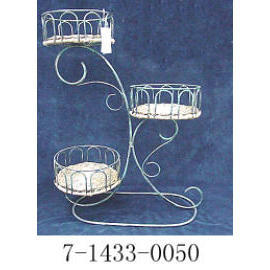 WIRE RACK &RATTAN SHELF (WIRE RACK & ETAGERE ROTIN)