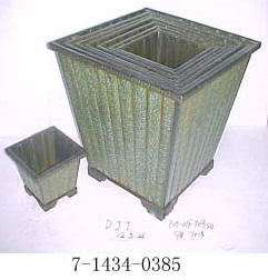 SET 7 ANTIQUE GREEN PLANTERS (SET 7 ANTIQUE GREEN PLANTERS)