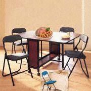 5-Piece Dinette Set with Butterfly Table and 4 Folding Chairs