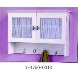 WALL CABINET WITH GLASS DOORS HOOKS (WALL CABINET AVEC DES PORTES EN VERRE CROCHETS)